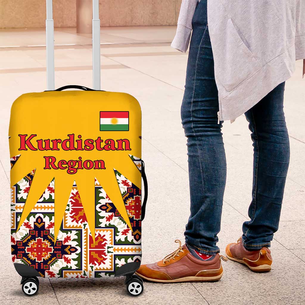 Iraq Kurdistan Region Luggage Cover Traditional Pattern Yellow Red Green TS04