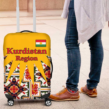 Iraq Kurdistan Region Luggage Cover Traditional Pattern Yellow Red Green TS04