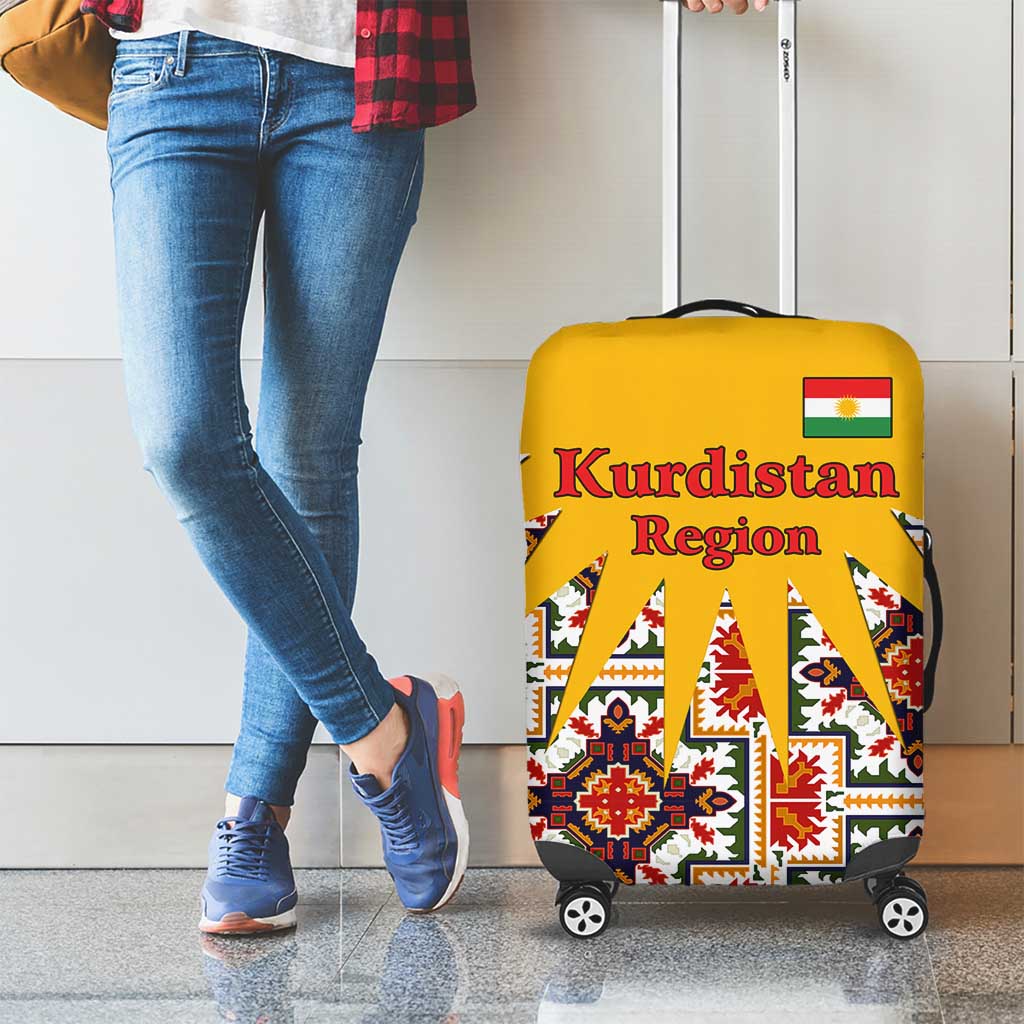 Iraq Kurdistan Region Luggage Cover Traditional Pattern Yellow Red Green TS04