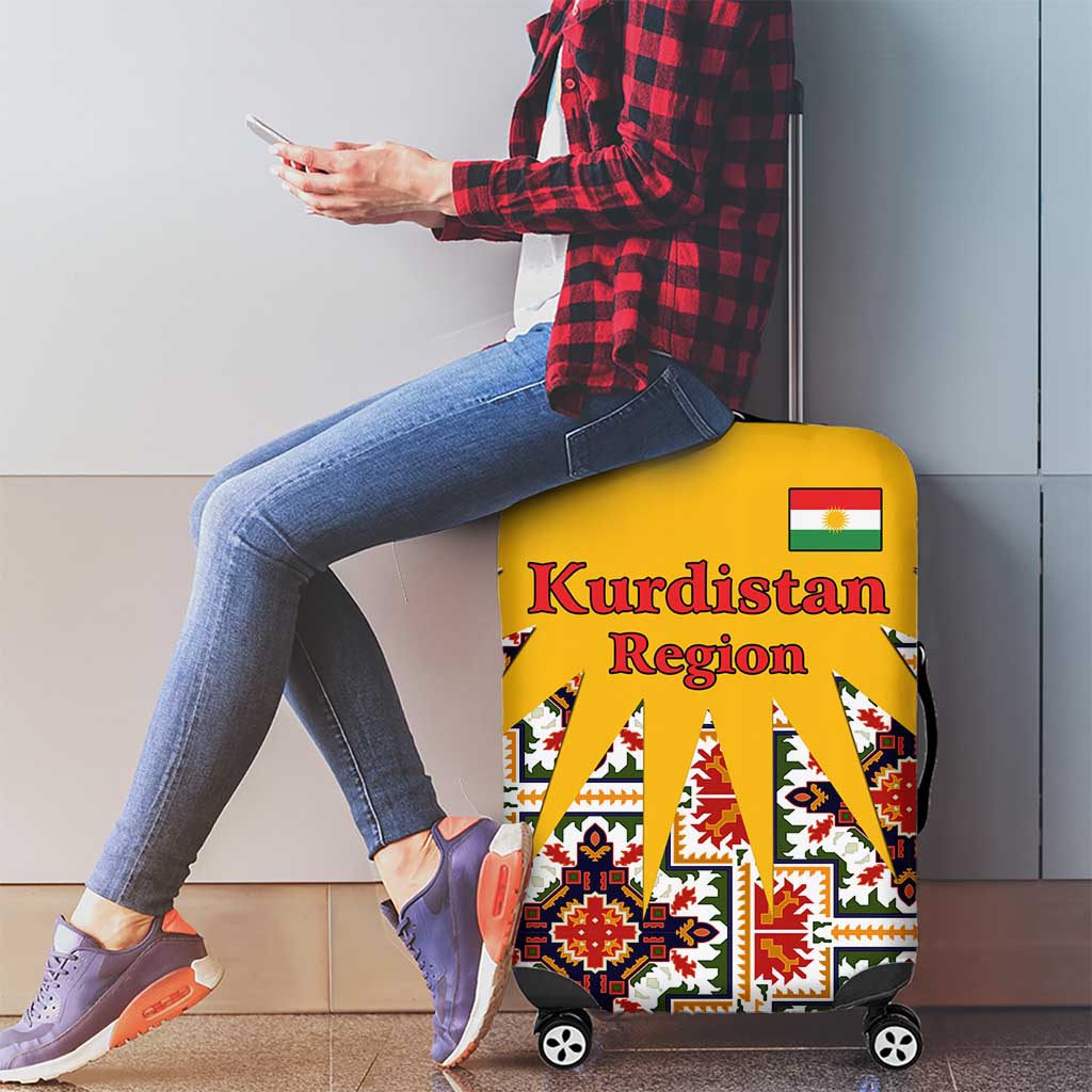Iraq Kurdistan Region Luggage Cover Traditional Pattern Yellow Red Green TS04