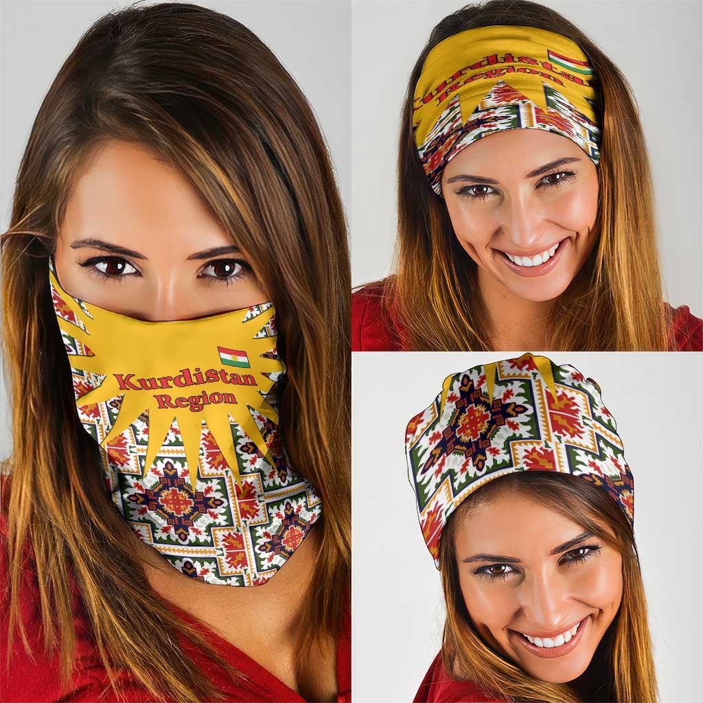 Iraq Kurdistan Region Neck Gaiter Traditional Pattern Yellow Red Green TS04