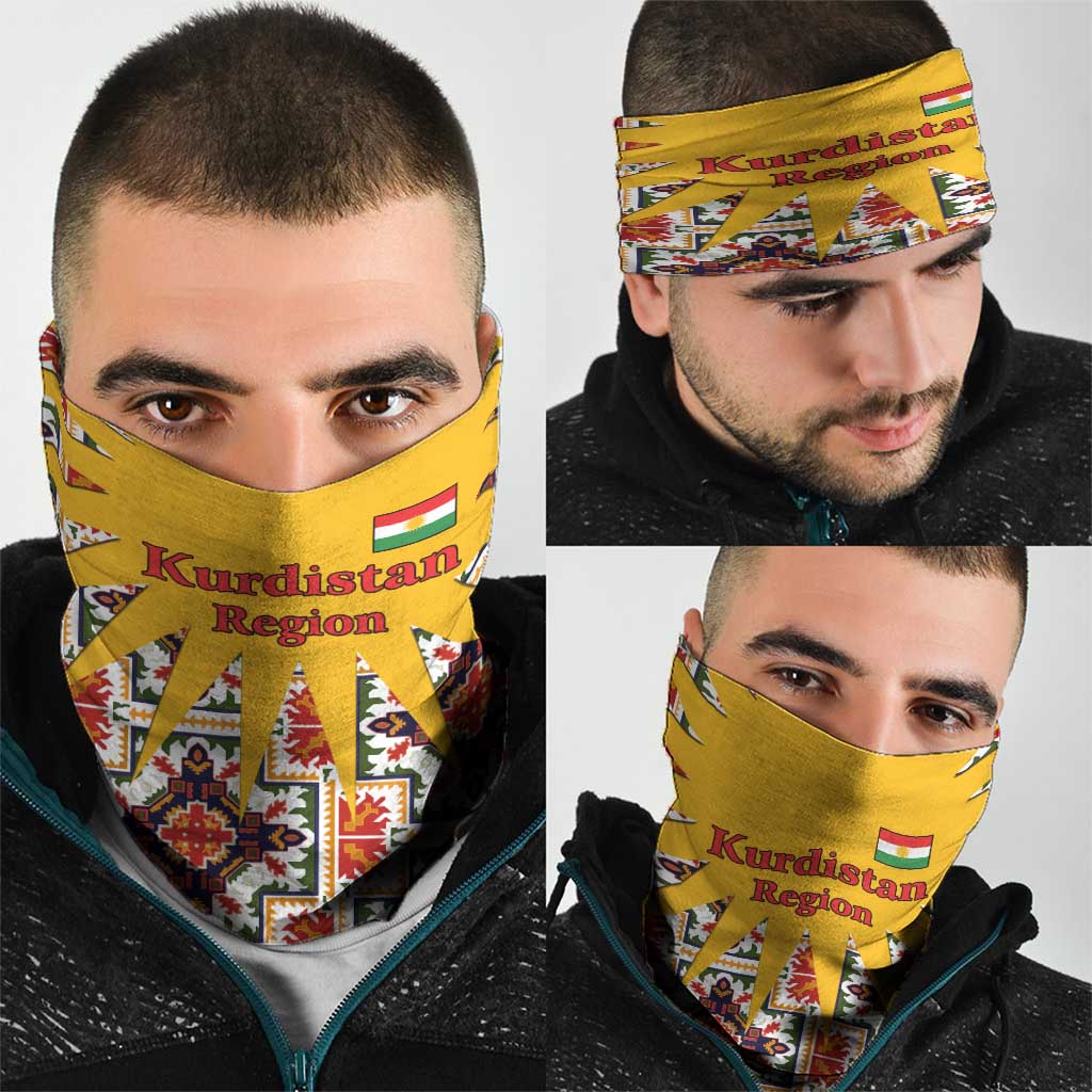 Iraq Kurdistan Region Neck Gaiter Traditional Pattern Yellow Red Green TS04