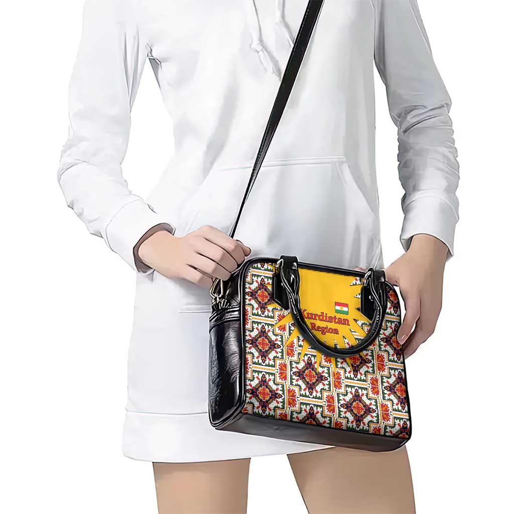 Iraq Kurdistan Region Shoulder Handbag Traditional Pattern Yellow Red Green TS04