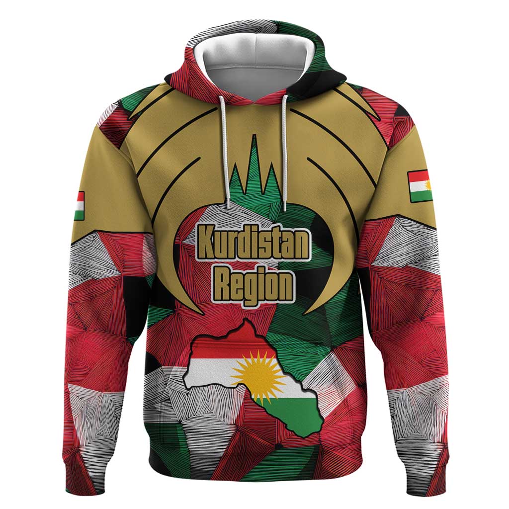 Kurdistan Region Iraq Hoodie Eagle Emblem Red Green Black TS04