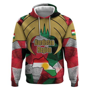Kurdistan Region Iraq Hoodie Eagle Emblem Red Green Black TS04