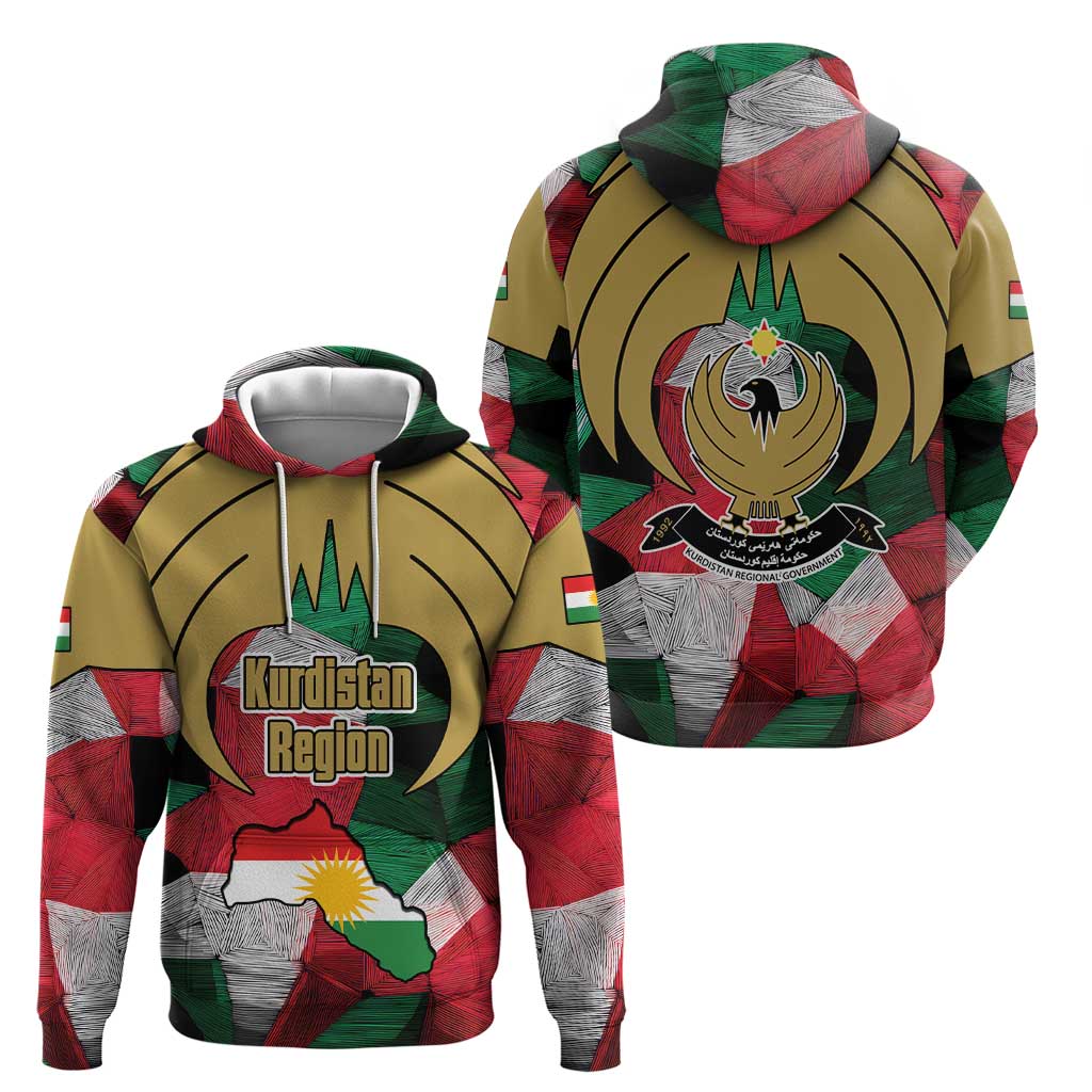 Kurdistan Region Iraq Hoodie Eagle Emblem Red Green Black TS04