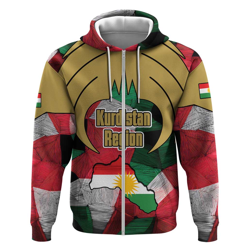 Kurdistan Region Iraq Hoodie Eagle Emblem Red Green Black TS04