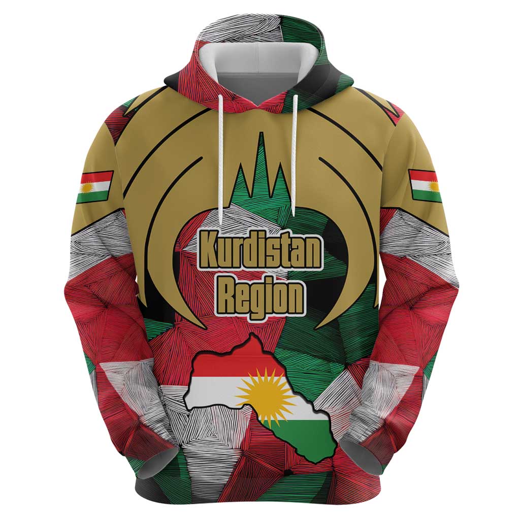 Kurdistan Region Iraq Hoodie Eagle Emblem Red Green Black TS04