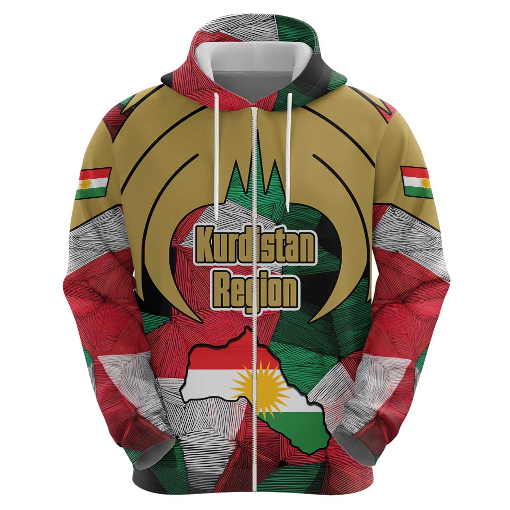 Kurdistan Region Iraq Hoodie Eagle Emblem Red Green Black TS04