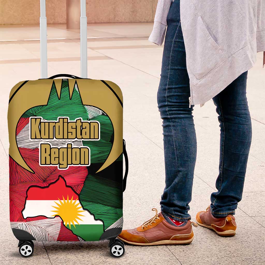 Kurdistan Region Iraq Luggage Cover Eagle Emblem Red Green Black TS04