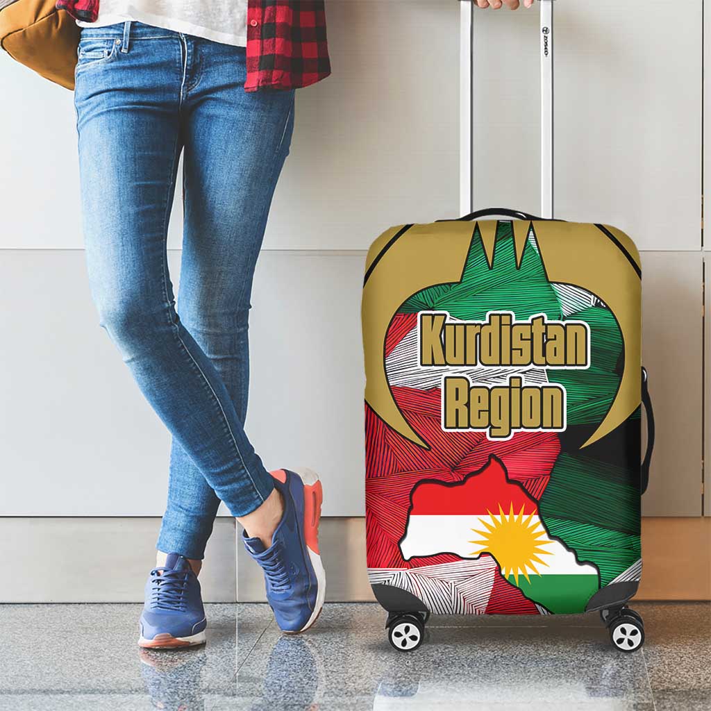 Kurdistan Region Iraq Luggage Cover Eagle Emblem Red Green Black TS04
