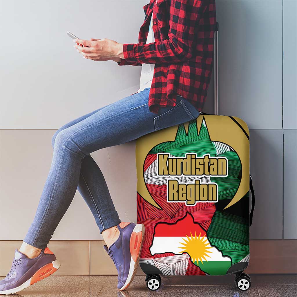 Kurdistan Region Iraq Luggage Cover Eagle Emblem Red Green Black TS04