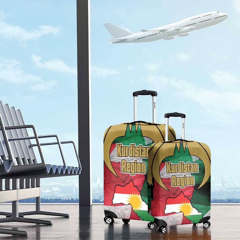 Kurdistan Region Iraq Luggage Cover Eagle Emblem Red Green Black TS04