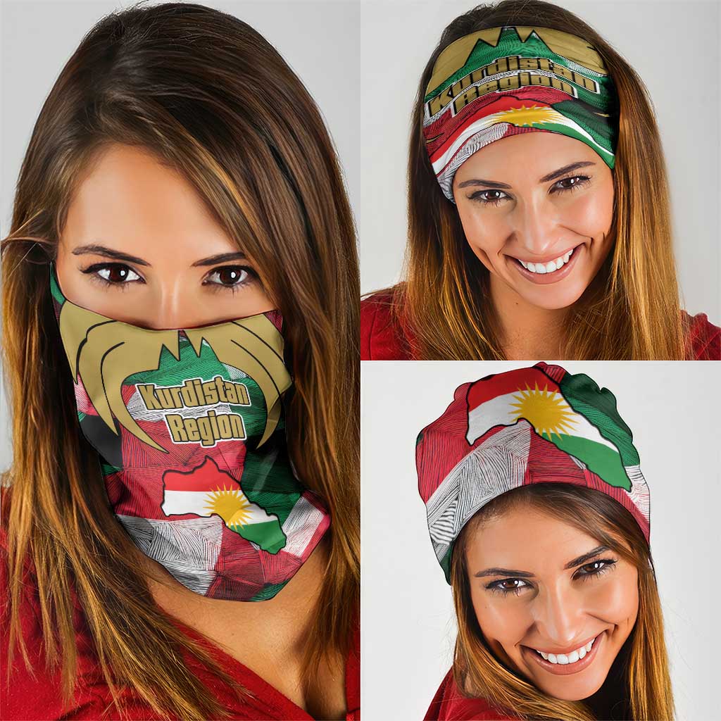 Kurdistan Region Iraq Neck Gaiter Eagle Emblem Red Green Black TS04