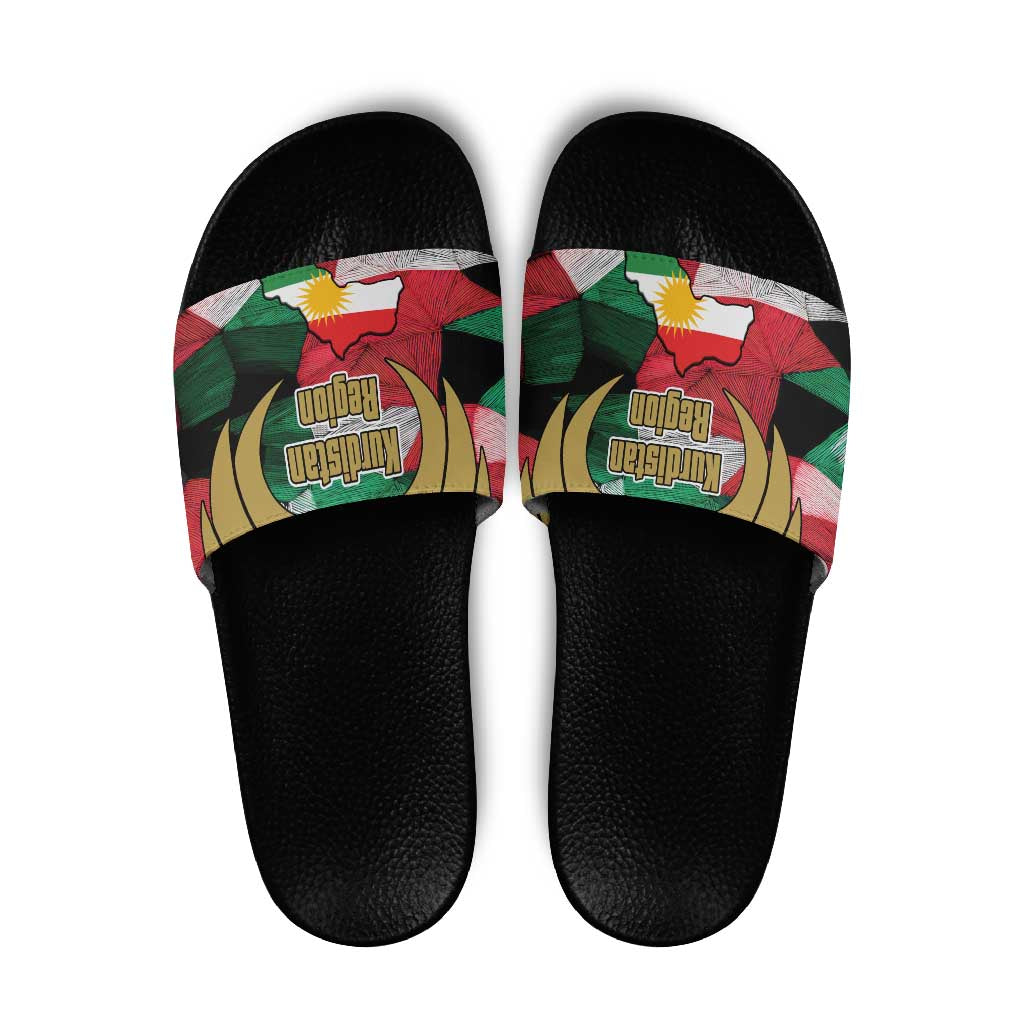 Kurdistan Region Iraq Slide Sandals Eagle Emblem Red Green Black TS04
