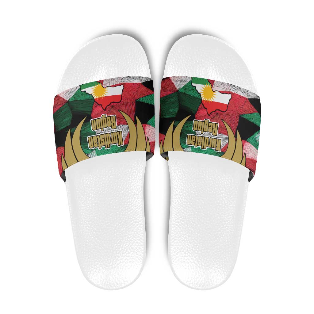 Kurdistan Region Iraq Slide Sandals Eagle Emblem Red Green Black TS04