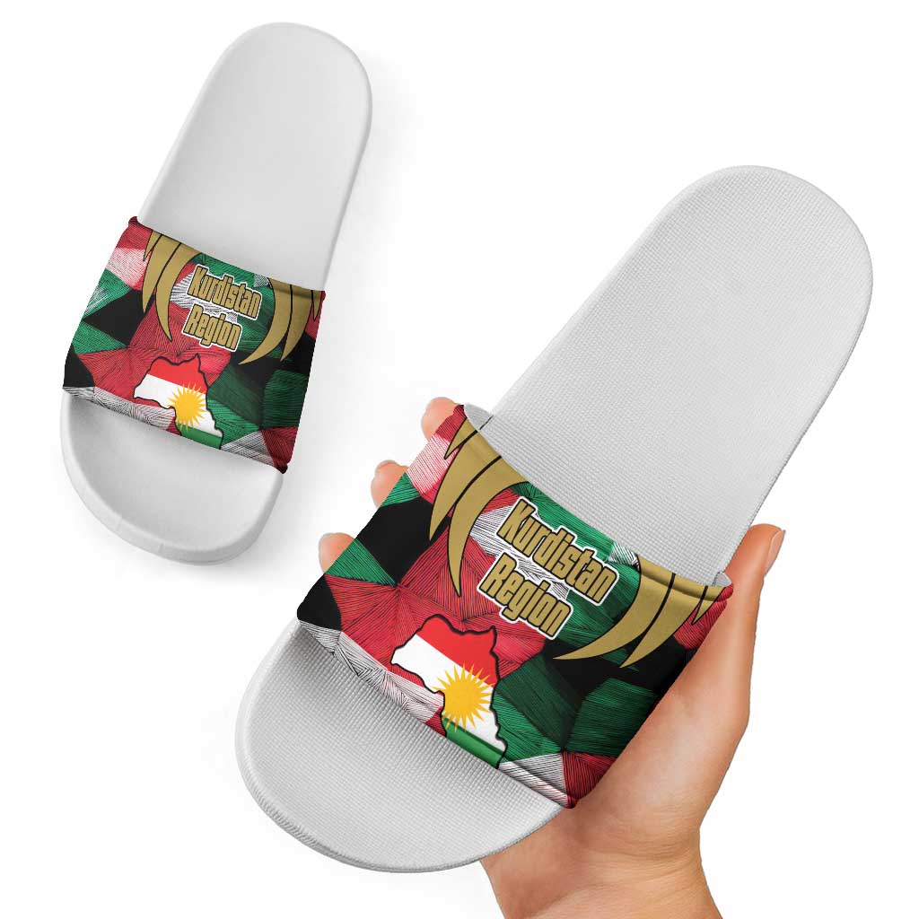 Kurdistan Region Iraq Slide Sandals Eagle Emblem Red Green Black TS04
