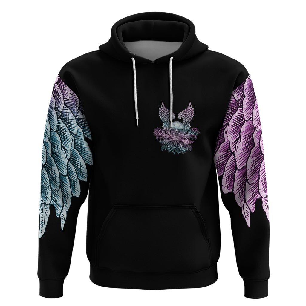 Skull Wings Roses - Zero Fuck Given Hoodie TS04