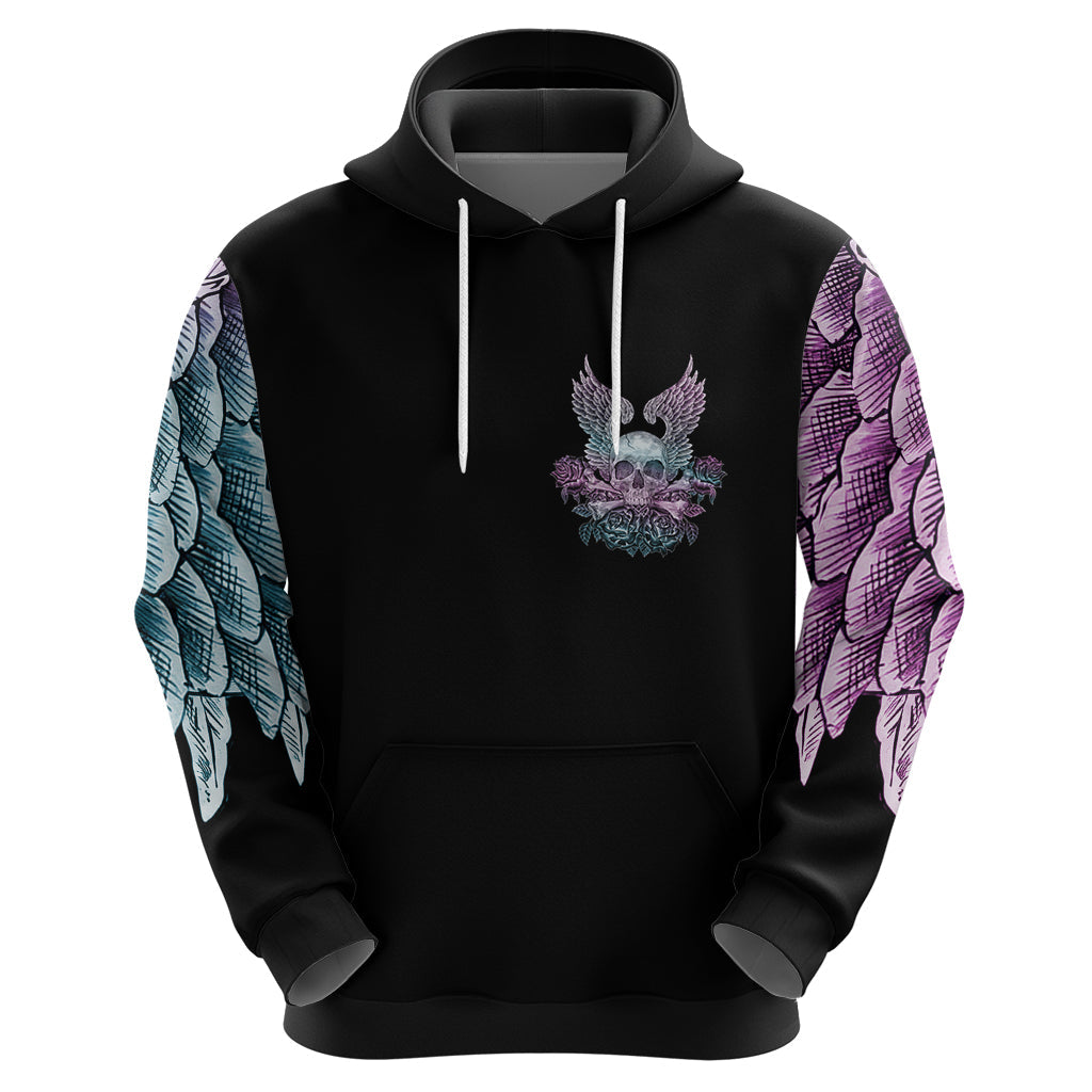 Skull Wings Roses - Zero Fuck Given Hoodie TS04
