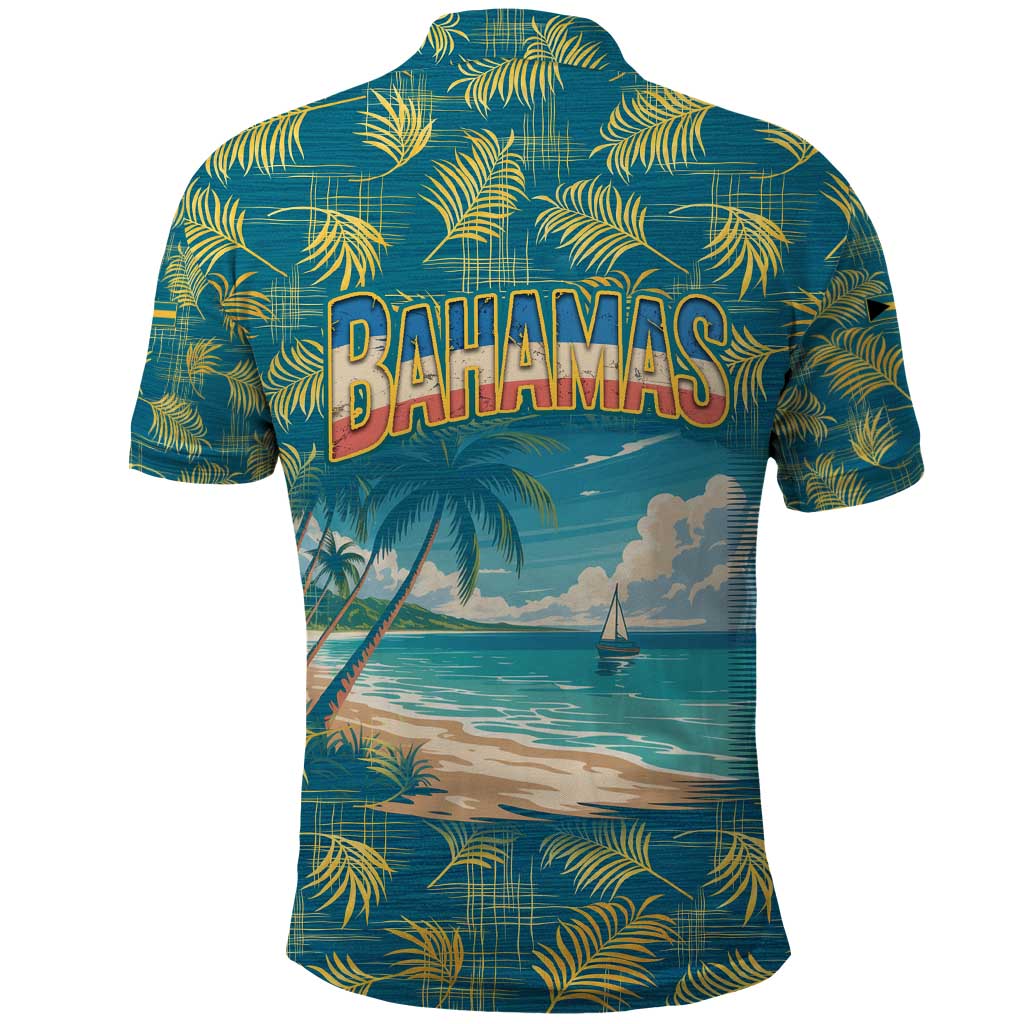 Bahamas Polo Shirt with Tropical Beach Sunset Palm Tree Ocean Spirit TS04