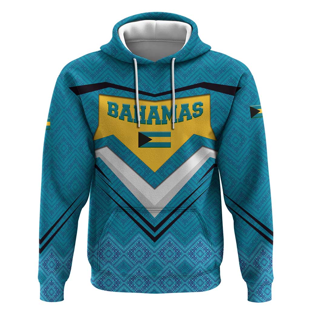 Bahamas Hoodie with Blue Marlin Fish Tribal Chevron Flag Spirit TS04