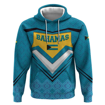 Bahamas Hoodie with Blue Marlin Fish Tribal Chevron Flag Spirit TS04