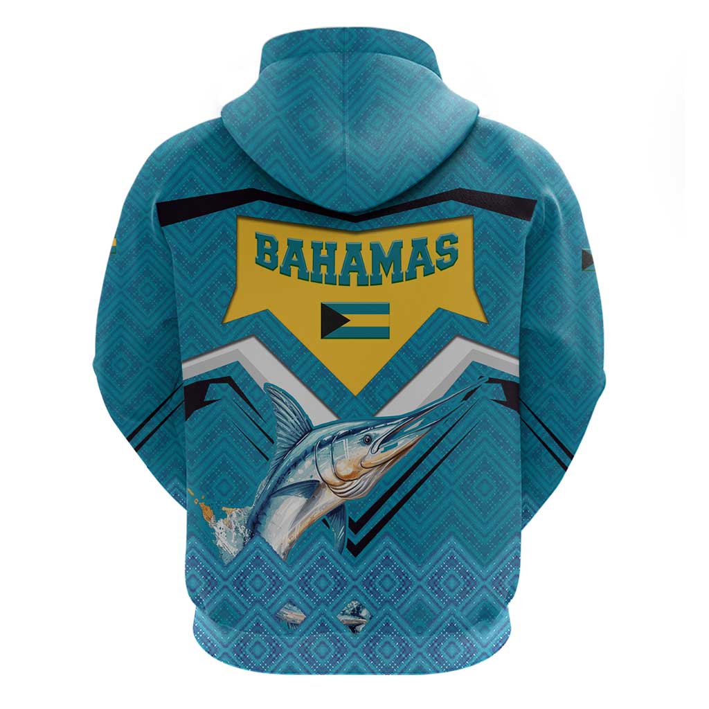 Bahamas Hoodie with Blue Marlin Fish Tribal Chevron Flag Spirit TS04