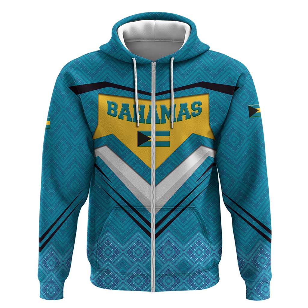 Bahamas Hoodie with Blue Marlin Fish Tribal Chevron Flag Spirit TS04