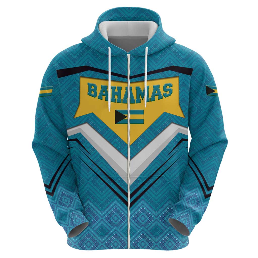 Bahamas Hoodie with Blue Marlin Fish Tribal Chevron Flag Spirit TS04