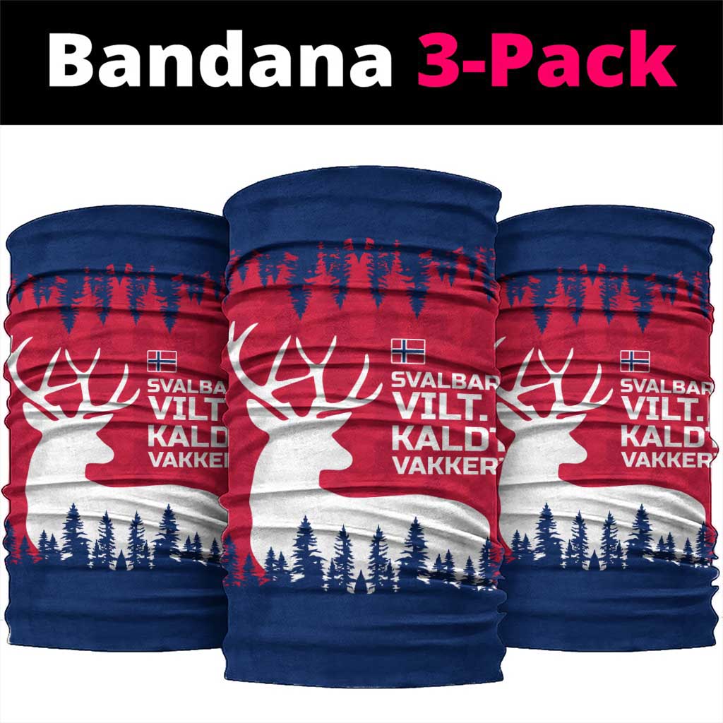 Norway Svalbard Neck Gaiter with Reindeer Silhouette Forest and Norwegian Flag TS04