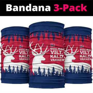 Norway Svalbard Neck Gaiter with Reindeer Silhouette Forest and Norwegian Flag TS04