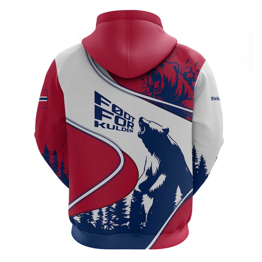 Svalbard Norway Hoodie with Polar Bear Forest and Norwegian Flag TS04