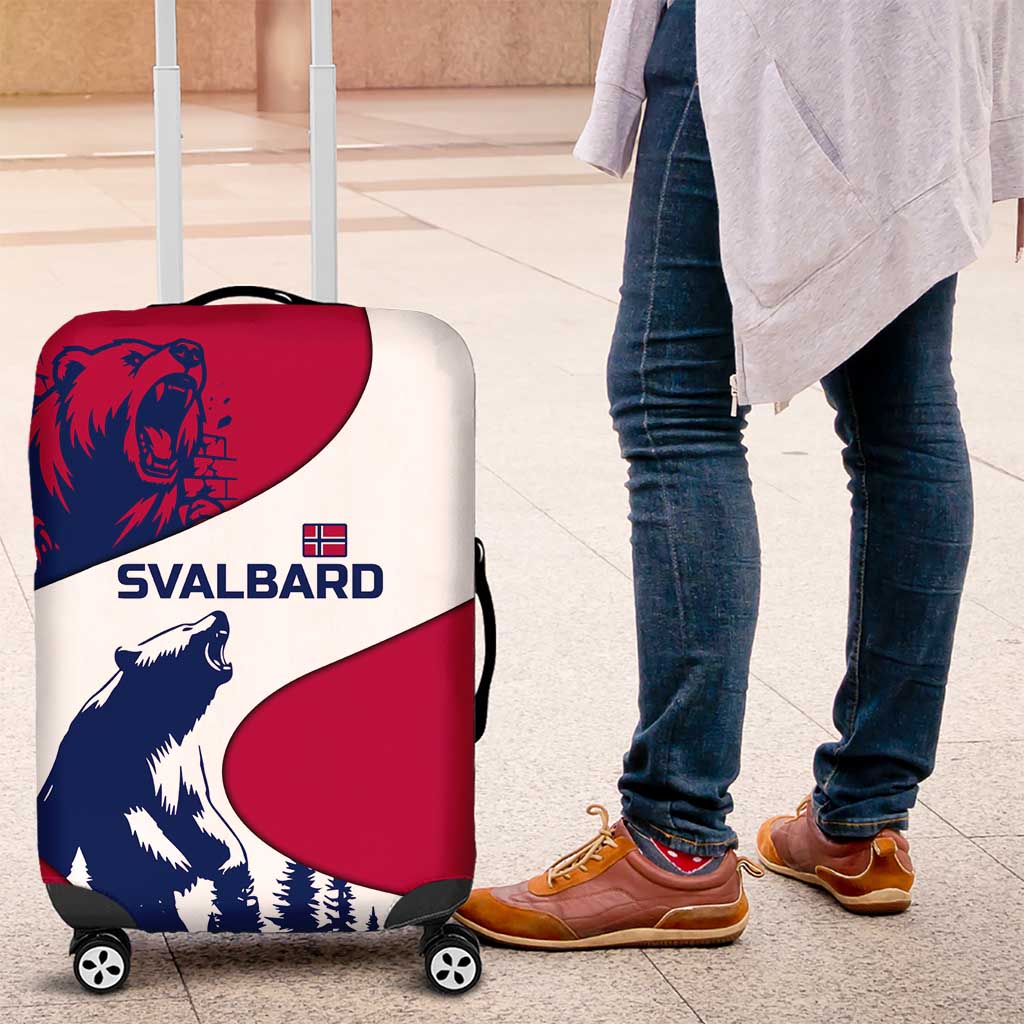 Svalbard Norway Luggage Cover with Polar Bear Forest and Norwegian Flag TS04