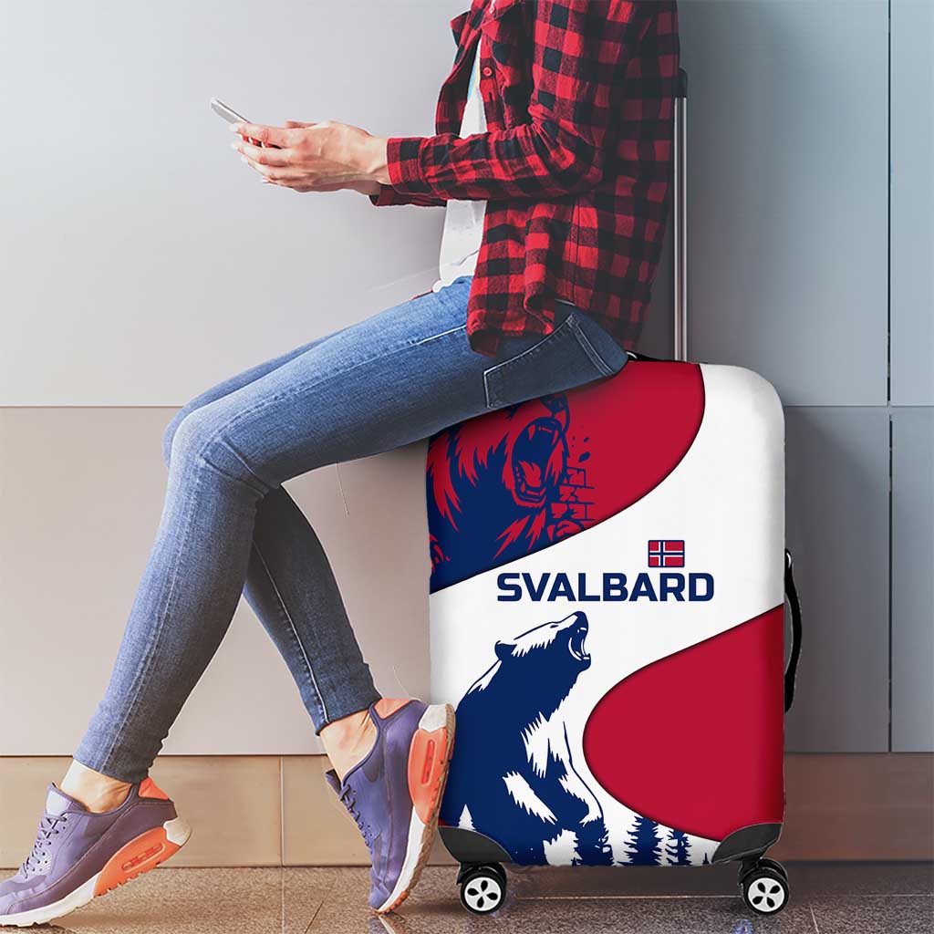 Svalbard Norway Luggage Cover with Polar Bear Forest and Norwegian Flag TS04