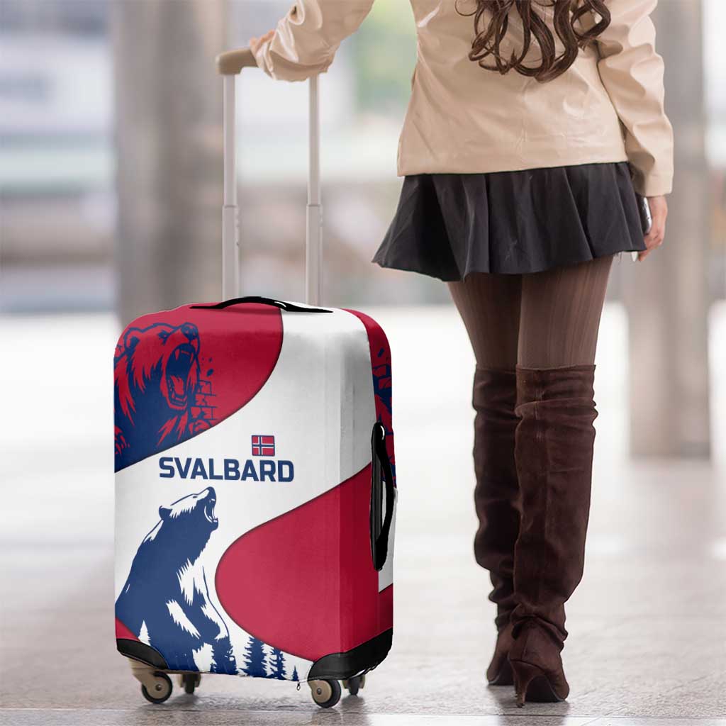 Svalbard Norway Luggage Cover with Polar Bear Forest and Norwegian Flag TS04