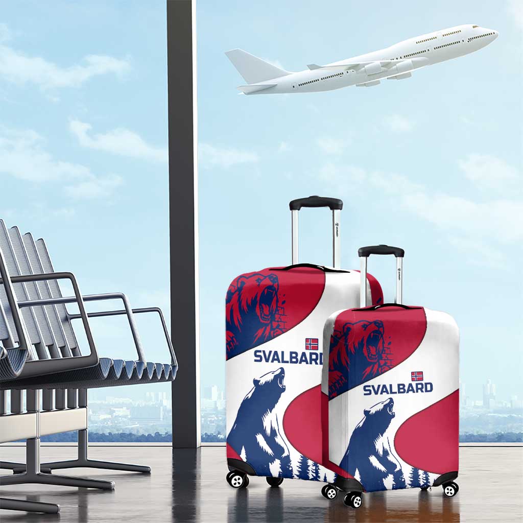 Svalbard Norway Luggage Cover with Polar Bear Forest and Norwegian Flag TS04