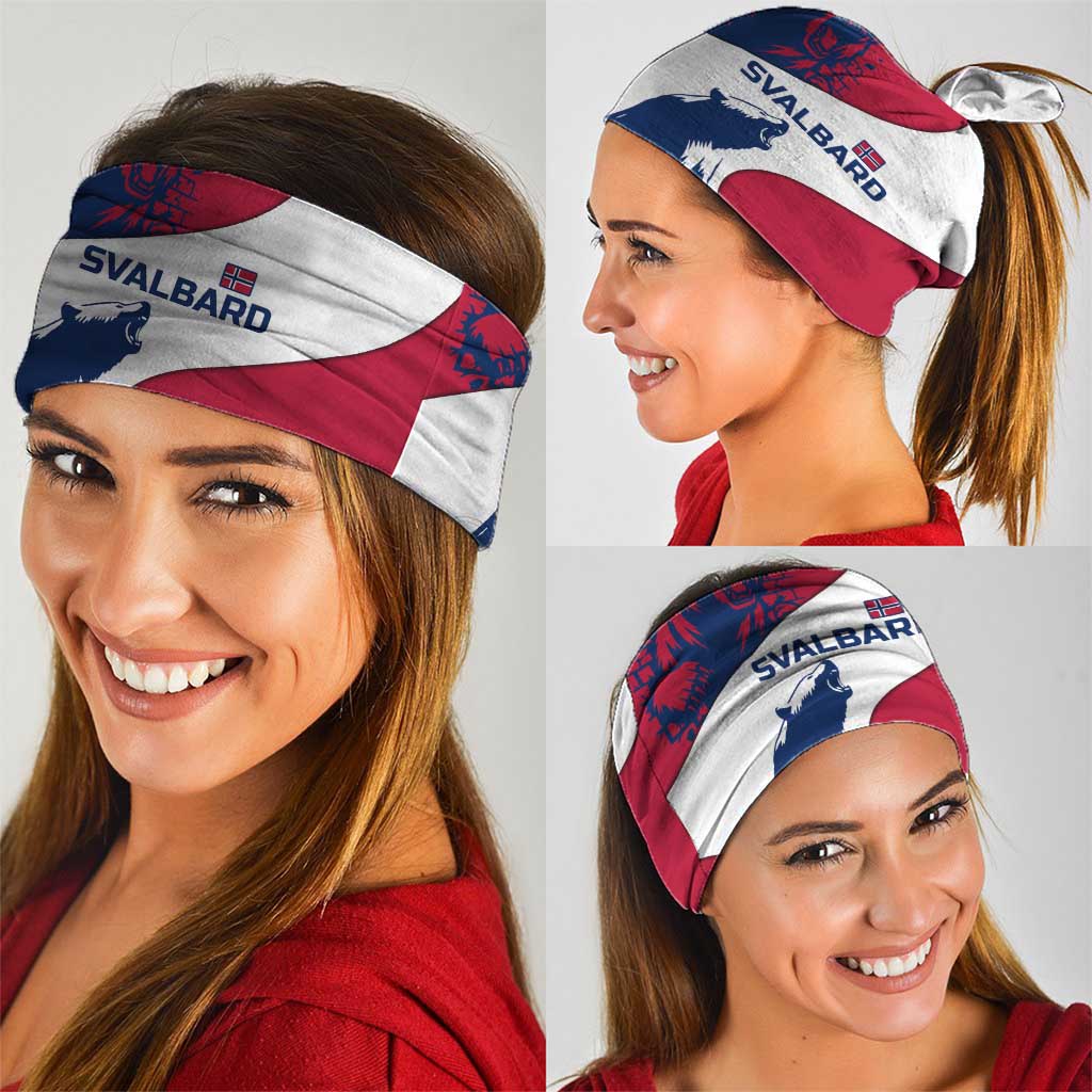 Svalbard Norway Neck Gaiter with Polar Bear Forest and Norwegian Flag TS04