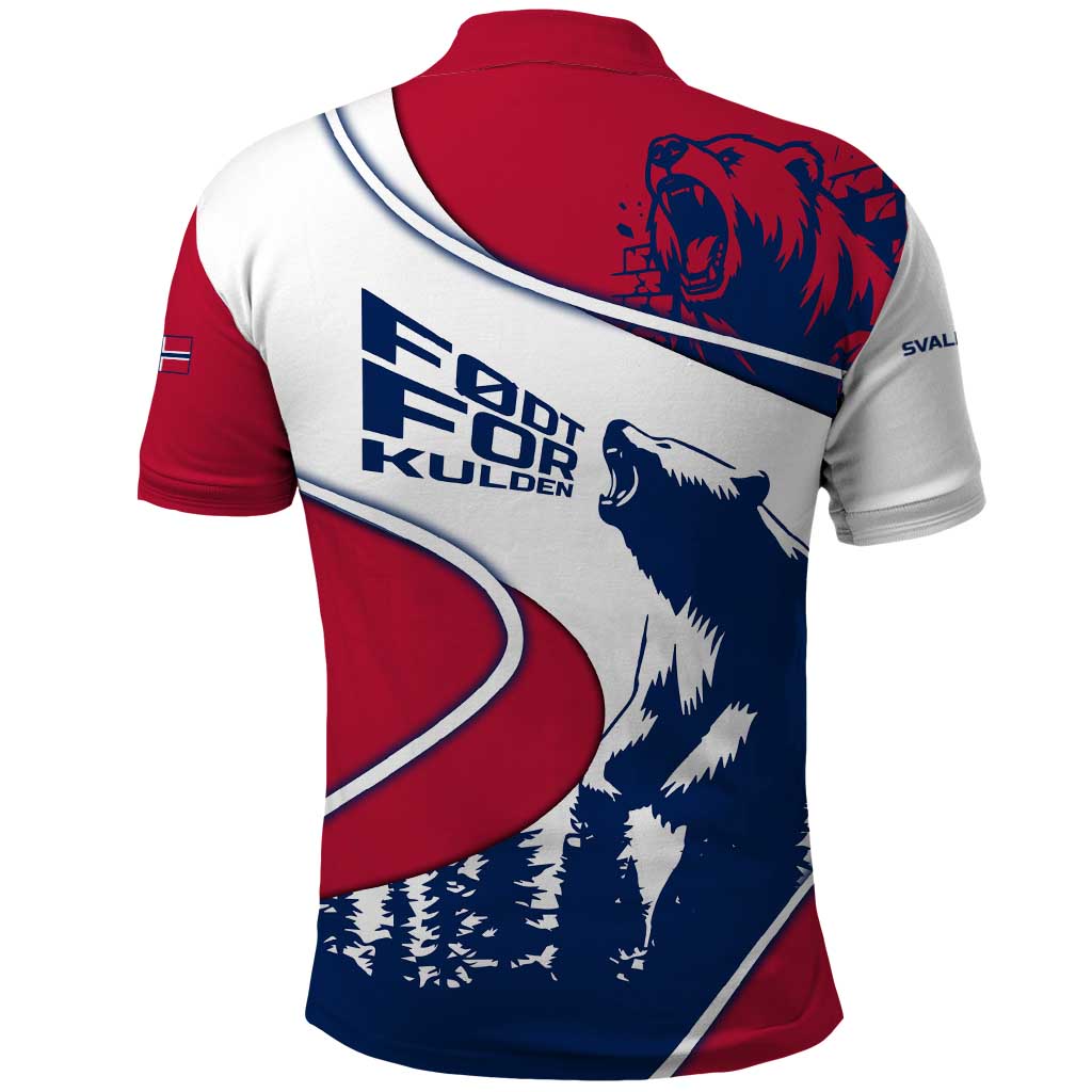 Svalbard Norway Polo Shirt with Polar Bear Forest and Norwegian Flag TS04