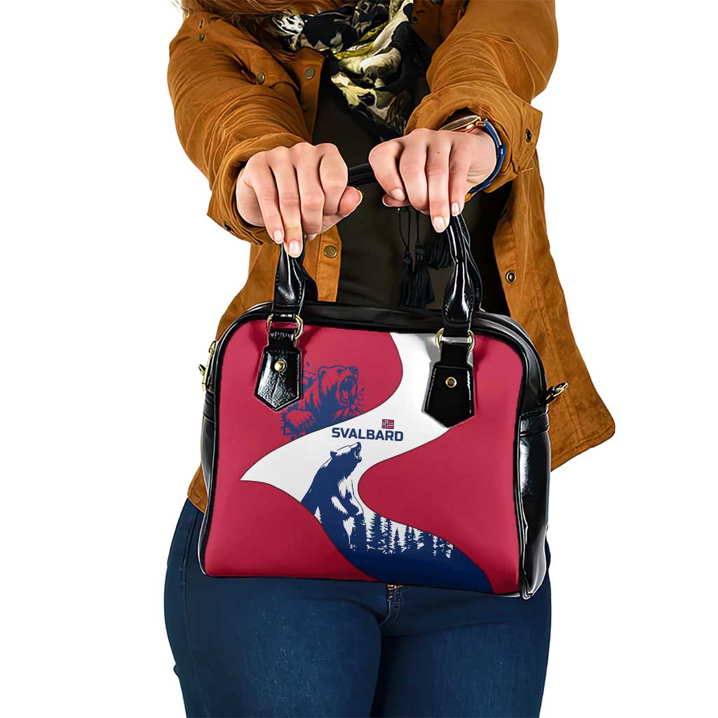 Svalbard Norway Shoulder Handbag with Polar Bear Forest and Norwegian Flag TS04