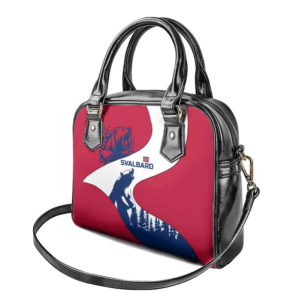 Svalbard Norway Shoulder Handbag with Polar Bear Forest and Norwegian Flag TS04