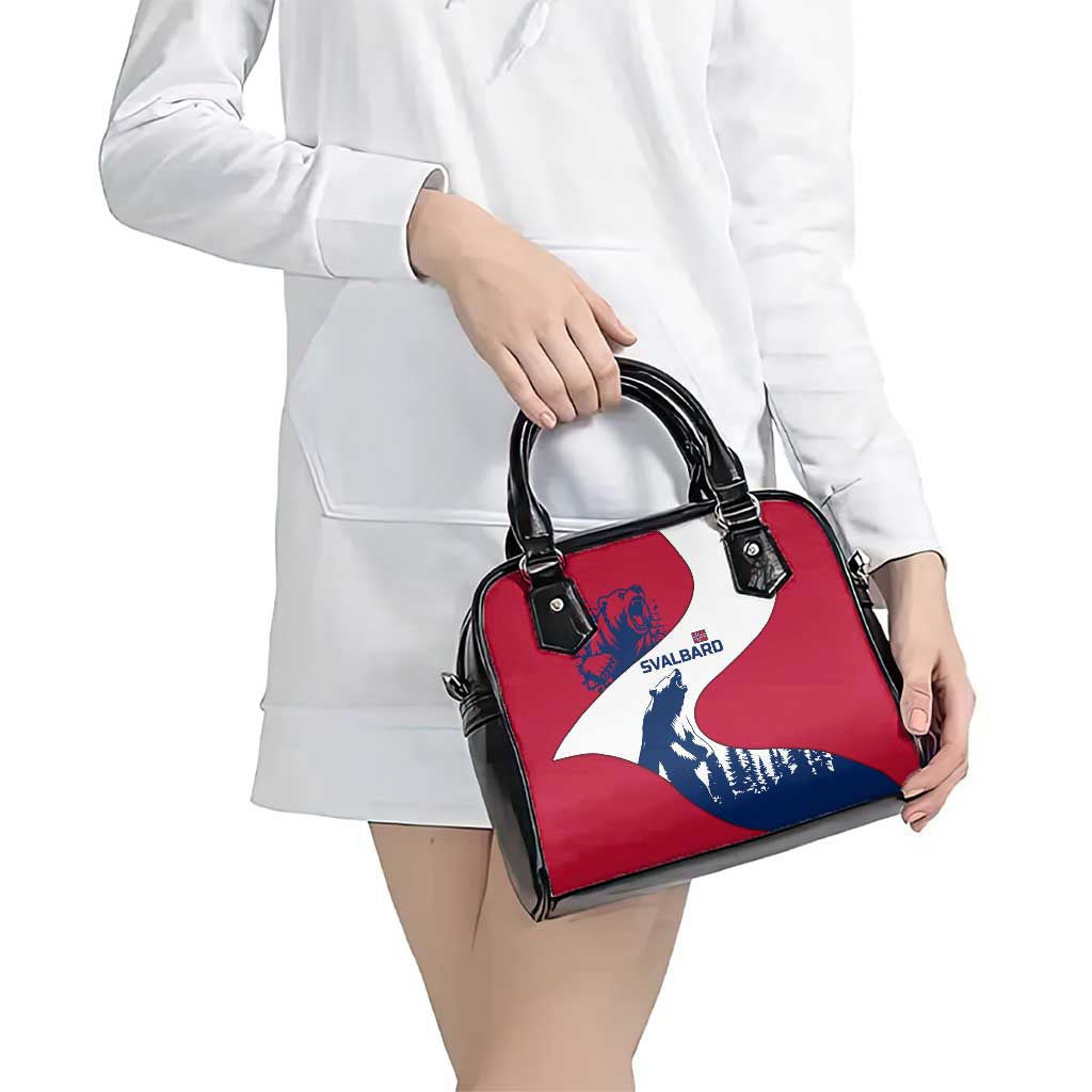 Svalbard Norway Shoulder Handbag with Polar Bear Forest and Norwegian Flag TS04