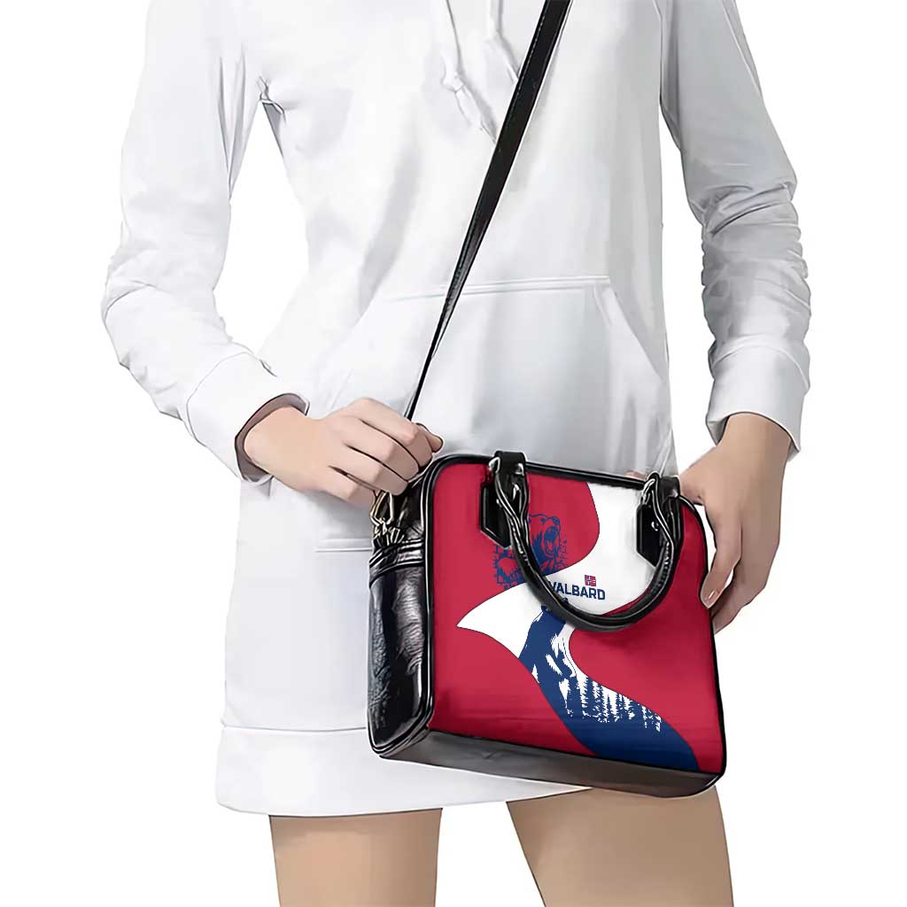 Svalbard Norway Shoulder Handbag with Polar Bear Forest and Norwegian Flag TS04
