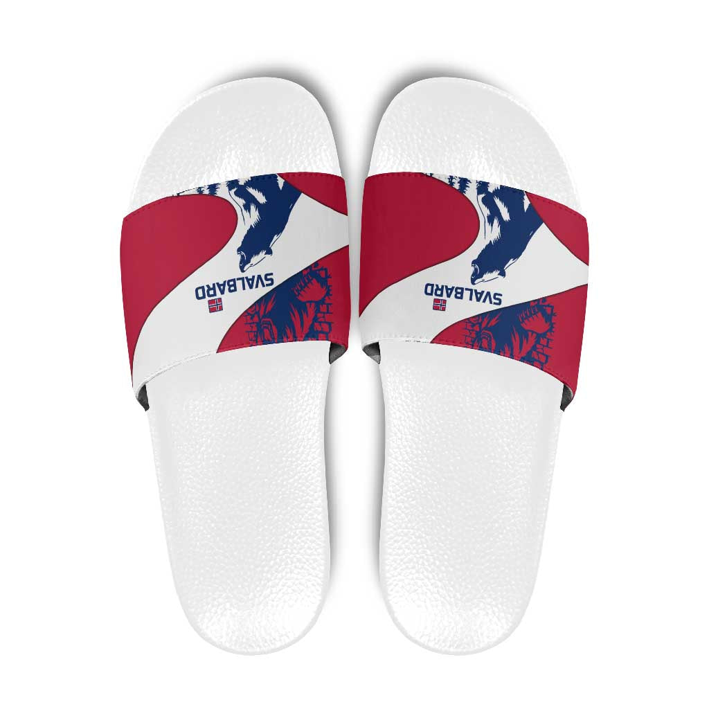 Svalbard Norway Slide Sandals with Polar Bear Forest and Norwegian Flag TS04