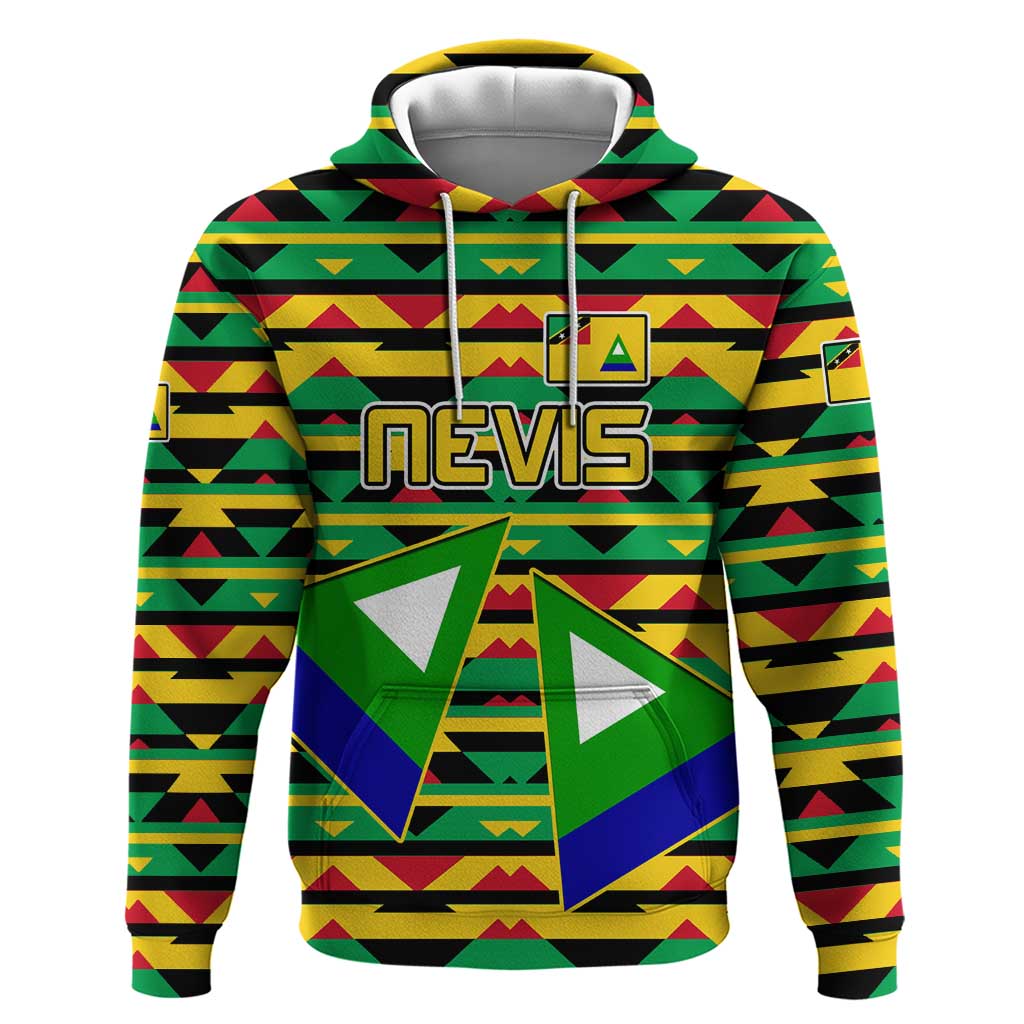 Nevis in Saint Kitts and Nevis Hoodie Geometric Pattern and Coat of Arms TS04