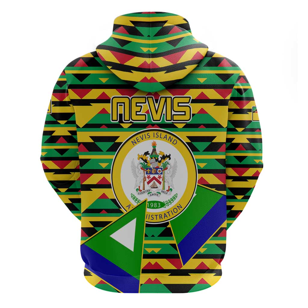Nevis in Saint Kitts and Nevis Hoodie Geometric Pattern and Coat of Arms TS04