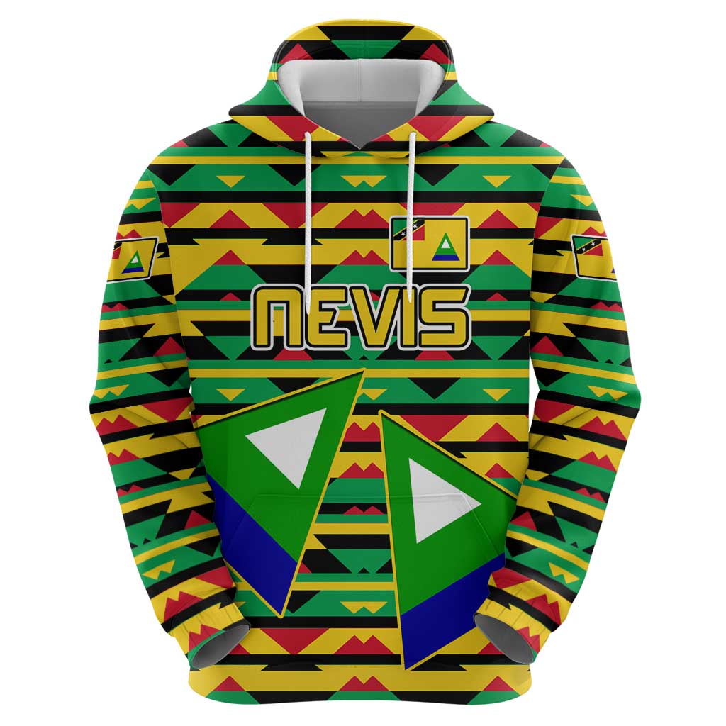 Nevis in Saint Kitts and Nevis Hoodie Geometric Pattern and Coat of Arms TS04