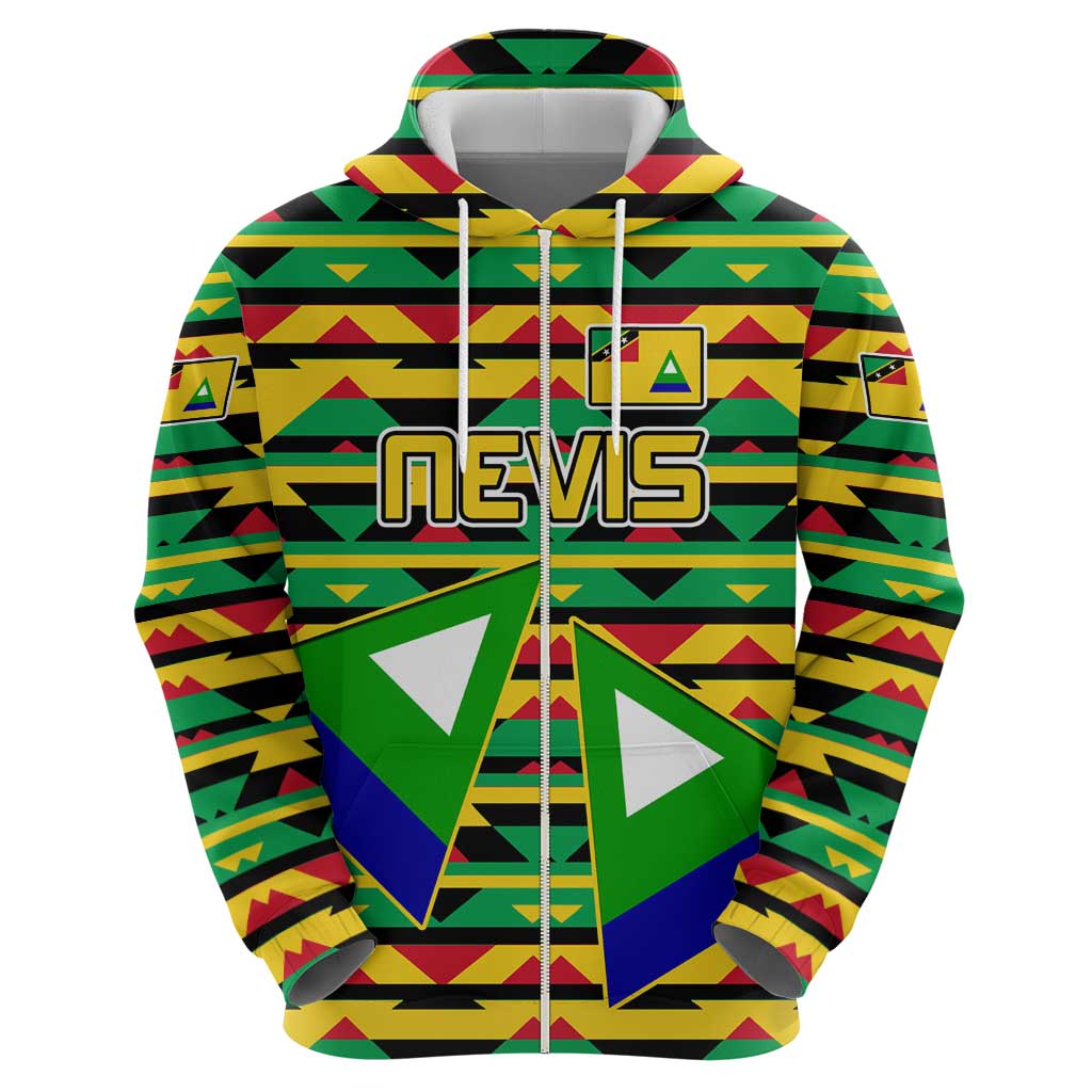 Nevis in Saint Kitts and Nevis Hoodie Geometric Pattern and Coat of Arms TS04