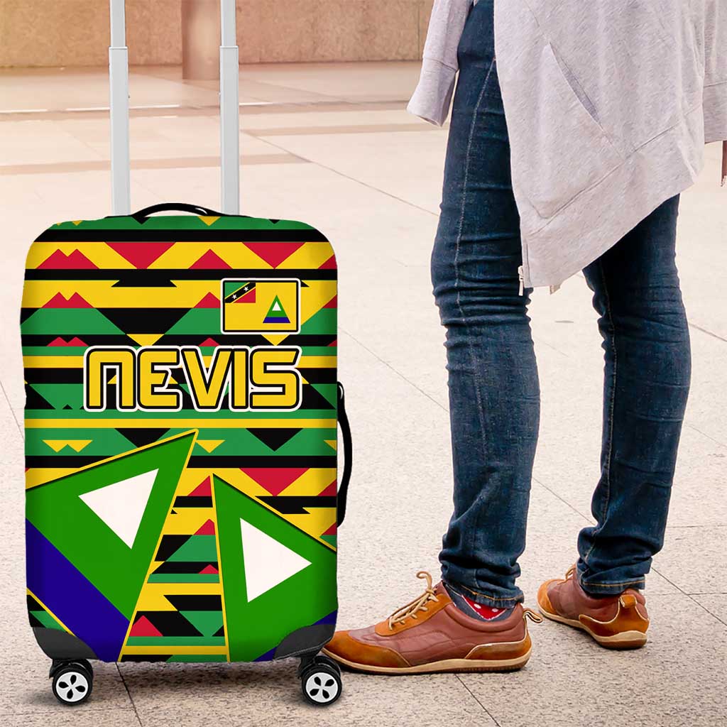 Nevis in Saint Kitts and Nevis Luggage Cover Geometric Pattern and Coat of Arms TS04