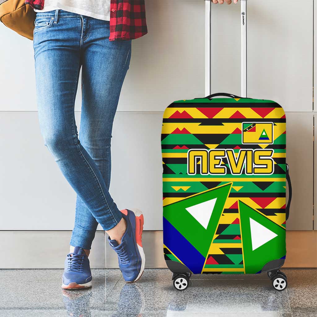 Nevis in Saint Kitts and Nevis Luggage Cover Geometric Pattern and Coat of Arms TS04