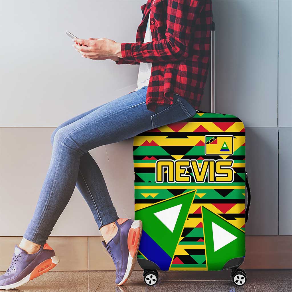 Nevis in Saint Kitts and Nevis Luggage Cover Geometric Pattern and Coat of Arms TS04